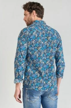 LE TEMPS DES CERISES Chemise Griba à Motif Fleuri Bleu -Le Temps des Cerises Soldes Magasin 231 hgriba0000000ml 3223 imaged5