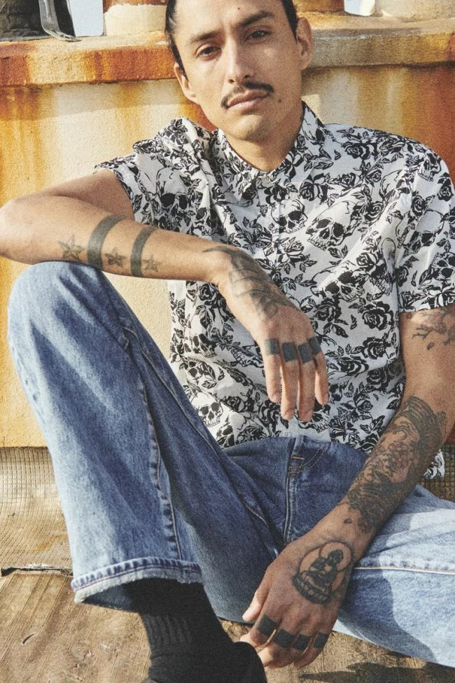 LE TEMPS DES CERISES Chemise Krift à Motif Crâne 1 LE TEMPS DES CERISES Chemise Krift à Motif Crâne