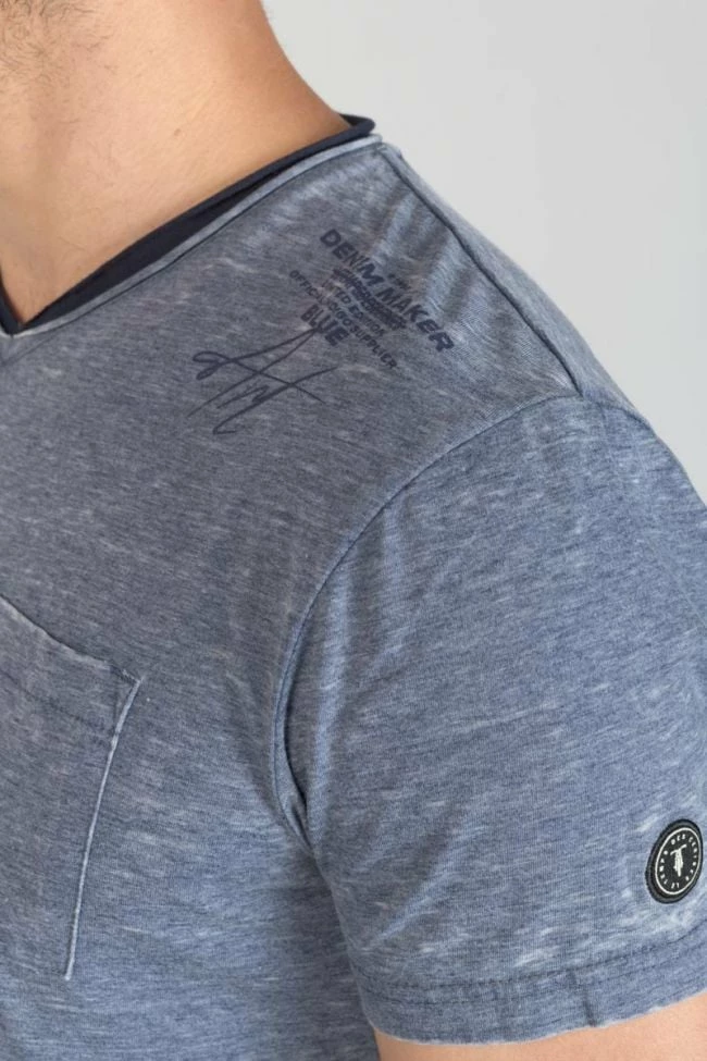 LE TEMPS DES CERISES T-shirt Mavoc Bleu Chiné Délavé 4 LE TEMPS DES CERISES T-shirt Mavoc Bleu Chiné Délavé – Image 4