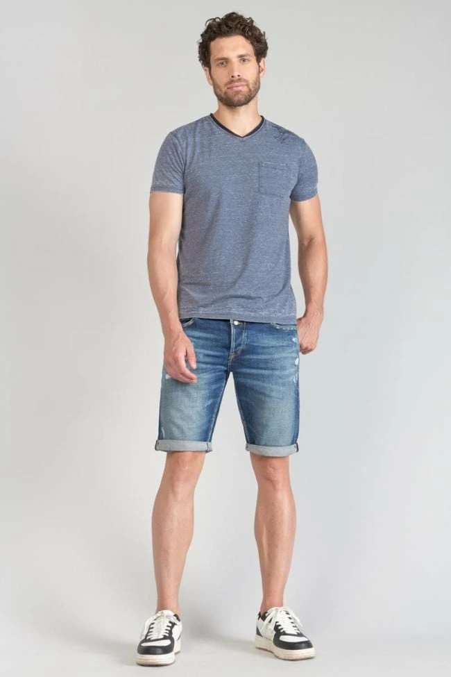 LE TEMPS DES CERISES T-shirt Mavoc Bleu Chiné Délavé 6 LE TEMPS DES CERISES T-shirt Mavoc Bleu Chiné Délavé – Image 6