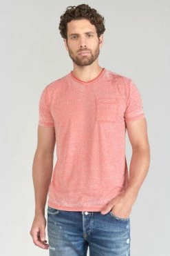 LE TEMPS DES CERISES T-shirt Mavoc Rouge Chiné Délavé