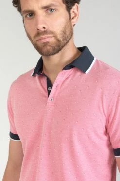 Le Temps des Cerises Soldes Magasin 39 LE TEMPS DES CERISES Polo Novil En Jacquard Rose