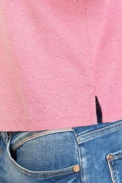 LE TEMPS DES CERISES Polo Novil En Jacquard Rose -Le Temps des Cerises Soldes Magasin 231 hnovil0000000mc 5001 imaged1