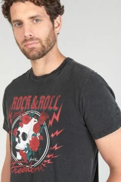 LE TEMPS DES CERISES T-shirt Stipe Gris Délavé Imprimé -Le Temps des Cerises Soldes Magasin 231 hstipe0000000mc 0001 imaged1