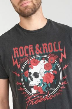 LE TEMPS DES CERISES T-shirt Stipe Gris Délavé Imprimé -Le Temps des Cerises Soldes Magasin 231 hstipe0000000mc 0001 imaged2