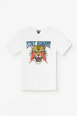 LE TEMPS DES CERISES T-shirt Yair Blanc Imprimé -Le Temps des Cerises Soldes Magasin 231 hyair00000000mc 1001 imaged8