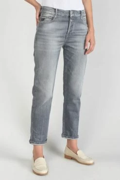 LE TEMPS DES CERISES Basic 400/18 Mom Taille Haute 7/8ème Jeans Gris N°3