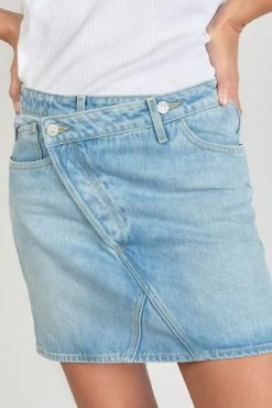 LE TEMPS DES CERISES Jupe Alofi En Jeans Bleu Clair -Le Temps des Cerises Soldes Magasin 231 jfalofi0w5162 3001 imaged1