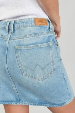 LE TEMPS DES CERISES Jupe Alofi En Jeans Bleu Clair -Le Temps des Cerises Soldes Magasin 231 jfalofi0w5162 3001 imaged2