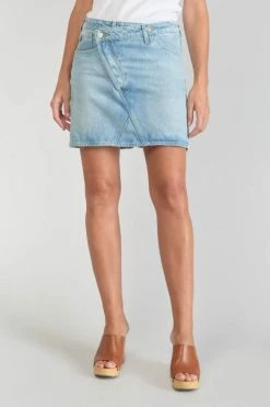 LE TEMPS DES CERISES Jupe Alofi En Jeans Bleu Clair -Le Temps des Cerises Soldes Magasin 231 jfalofi0w5162 3001 imaged6