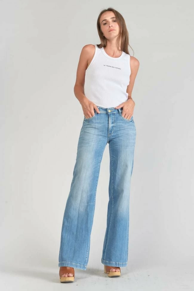 LE TEMPS DES CERISES Axis Pulp Flare Taille Haute Jeans Bleu N°4 1 LE TEMPS DES CERISES Axis Pulp Flare Taille Haute Jeans Bleu N°4
