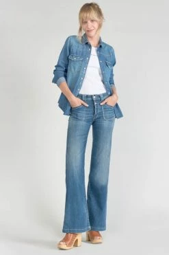 LE TEMPS DES CERISES Beni Pulp Flare Taille Haute Jeans Bleu N°2