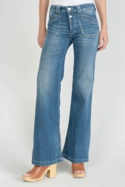 LE TEMPS DES CERISES Beni Pulp Flare Taille Haute Jeans Bleu N°2 -Le Temps des Cerises Soldes Magasin 231 jfbeni00w1333 3001 imaged2