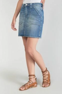 LE TEMPS DES CERISES Jupe Cary En Jeans Bleu Délavé -Le Temps des Cerises Soldes Magasin 231 jfcary00w3061 3001 imaged4