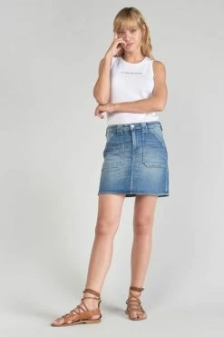LE TEMPS DES CERISES Jupe Cary En Jeans Bleu Délavé -Le Temps des Cerises Soldes Magasin 231 jfcary00w3061 3001 imaged5