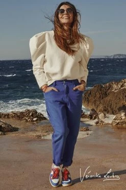 LE TEMPS DES CERISES Charpentier Boyfit By Véronika Loubry Jeans Bleu