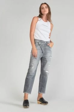 LE TEMPS DES CERISES Cosy Boyfit 7/8ème Jeans Destroy Gris N°3 -Le Temps des Cerises Soldes Magasin 231 jfcosy00w1446 0003 imaged1