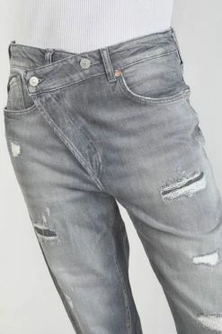 LE TEMPS DES CERISES Cosy Boyfit 7/8ème Jeans Destroy Gris N°3 -Le Temps des Cerises Soldes Magasin 231 jfcosy00w1446 0003 imaged4