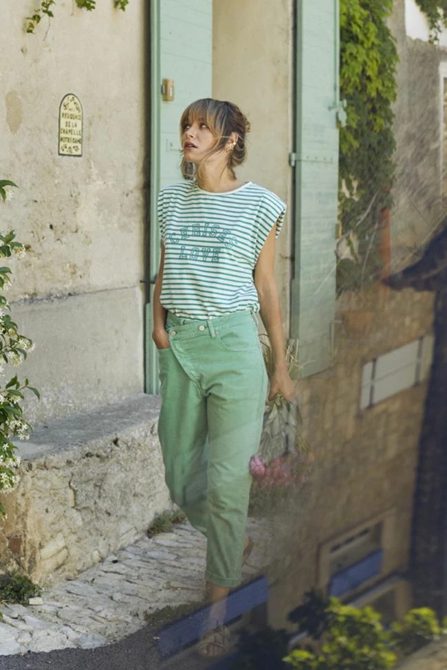 LE TEMPS DES CERISES Cosy Boyfit 7/8ème Jeans Vert Menthe 1 LE TEMPS DES CERISES Cosy Boyfit 7/8ème Jeans Vert Menthe