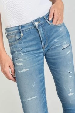 LE TEMPS DES CERISES Dames Power Skinny 7/8ème Jeans Destroy Bleu N°4 -Le Temps des Cerises Soldes Magasin 231 jfdames0w4080 3001 imaged4