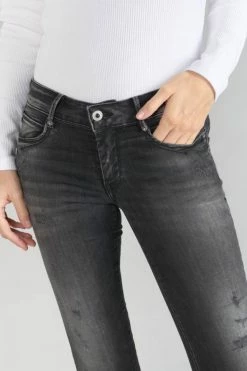 LE TEMPS DES CERISES Geos Pulp Slim 7/8ème Jeans Destroy Noir N°1 -Le Temps des Cerises Soldes Magasin 231 jfgeos00w2154 0403 imaged2