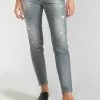 LE TEMPS DES CERISES Goudes Power Skinny 7/8ème Jeans Destroy Gris N°3