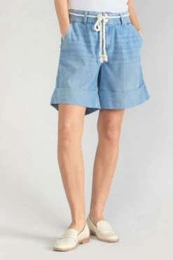 LE TEMPS DES CERISES Bermuda Hellia En Jeans Bleu Clair -Le Temps des Cerises Soldes Magasin 231 jfhelliaw3042 3001 imaged4