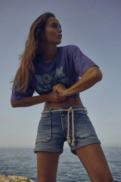 LE TEMPS DES CERISES Short Madrague En Jeans Bleu