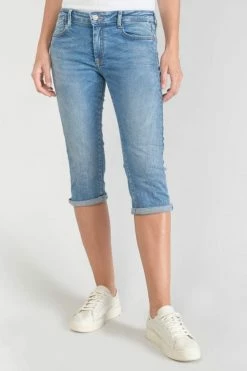 LE TEMPS DES CERISES Corsaire Oriol En Jeans Bleu Délavé