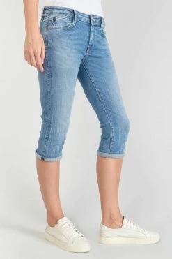 LE TEMPS DES CERISES Corsaire Oriol En Jeans Bleu Délavé -Le Temps des Cerises Soldes Magasin 231 jforiol0w6052 3001 imaged1