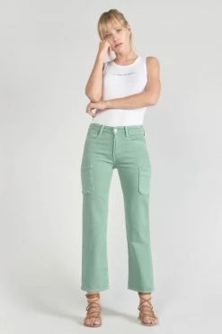 LE TEMPS DES CERISES Precieux Taille Haute 7/8ème Jeans Vert D'eau