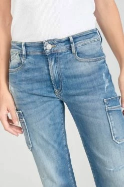 LE TEMPS DES CERISES Precieux Taille Haute 7/8ème Jeans Destroy Bleu N°3 -Le Temps des Cerises Soldes Magasin 231 jfpreciew1441 3001 imaged1