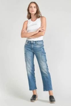 LE TEMPS DES CERISES Precieux Taille Haute 7/8ème Jeans Destroy Bleu N°3 -Le Temps des Cerises Soldes Magasin 231 jfpreciew1441 3001 imaged6