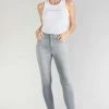 LE TEMPS DES CERISES Pulp Slim Taille Haute 7/8ème Jeans Gris N°3