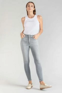 LE TEMPS DES CERISES Pulp Slim Taille Haute 7/8ème Jeans Gris N°3