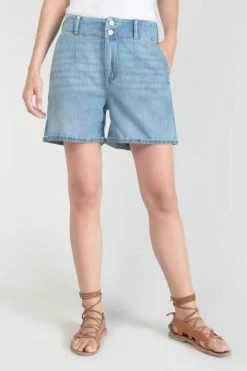LE TEMPS DES CERISES Short Sydney En Jeans Bleu Clair