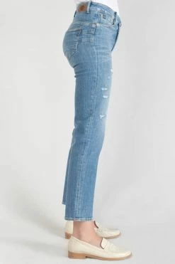 LE TEMPS DES CERISES Zep Pulp Regular Taille Haute 7/8ème Jeans Destroy Bleu N°4 -Le Temps des Cerises Soldes Magasin 231 jfzep000w9090 3001 imaged4