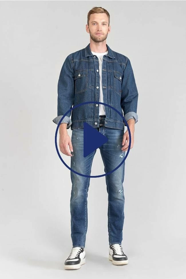 LE TEMPS DES CERISES Camoins 700/11 Adjusted Jeans Destroy Bleu N°3 2 LE TEMPS DES CERISES Camoins 700/11 Adjusted Jeans Destroy Bleu N°3 – Image 2