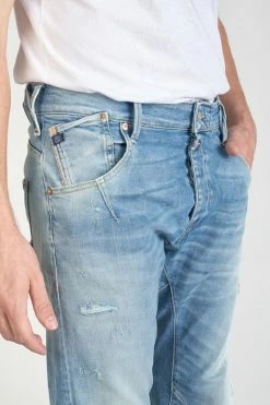 LE TEMPS DES CERISES Alost 900/03 Tapered Arqué Jeans Destroy Bleu N°4 -Le Temps des Cerises Soldes Magasin 231 jh903galw4078 3001 imaged4