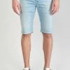 LE TEMPS DES CERISES Bermuda Laredo En Jeans Bleu Clair Délavé