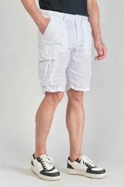 LE TEMPS DES CERISES Bermuda En Lin Rocca Blanc