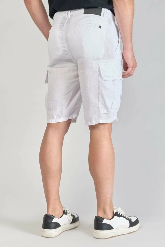 LE TEMPS DES CERISES Bermuda En Lin Rocca Blanc 2 LE TEMPS DES CERISES Bermuda En Lin Rocca Blanc – Image 2