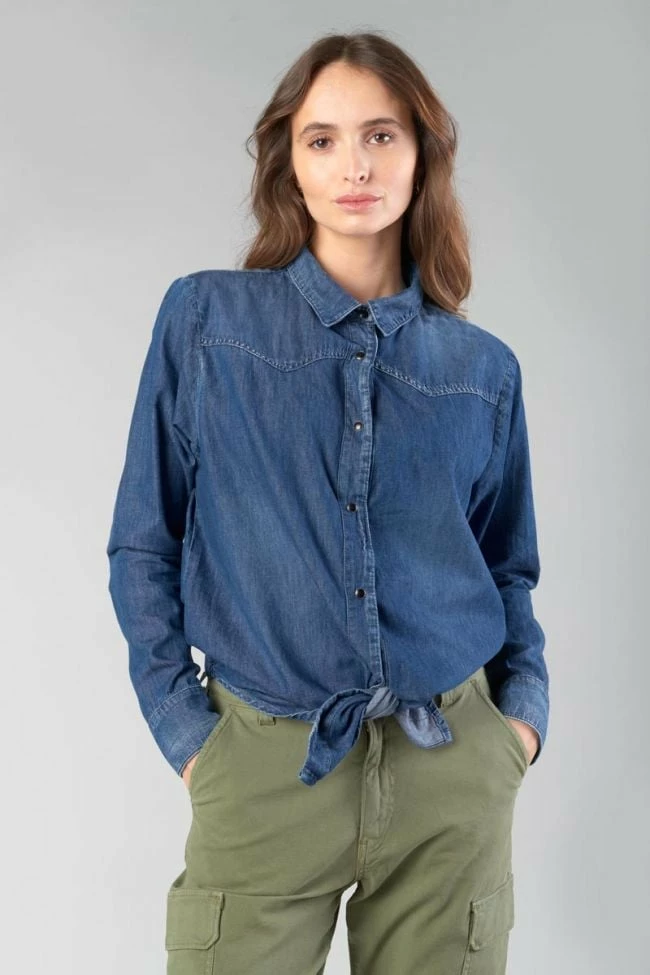 LE TEMPS DES CERISES Chemise Courte Felixa En Jeans Bleu 6 LE TEMPS DES CERISES Chemise Courte Felixa En Jeans Bleu – Image 6