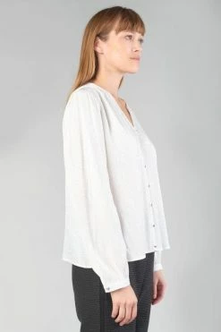 LE TEMPS DES CERISES Blouse Frano En Jacquard Crème -Le Temps des Cerises Soldes Magasin 232 ffrano0000000ml 1132 imaged1