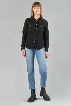 LE TEMPS DES CERISES Chemise Juanita En Jeans Noir Brut -Le Temps des Cerises Soldes Magasin 232 fjuanitaw6095 0403 imaged2