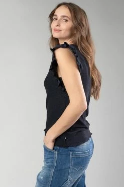 LE TEMPS DES CERISES Top Nea Bleu Nuit Irisé -Le Temps des Cerises Soldes Magasin 232 fnea000000000sm 3221 imaged5