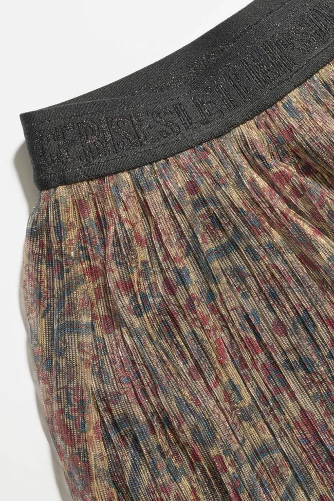 LE TEMPS DES CERISES Jupe Longue Aresgi à Motif Cachemire Irisé Doré 2 LE TEMPS DES CERISES Jupe Longue Aresgi à Motif Cachemire Irisé Doré – Image 2