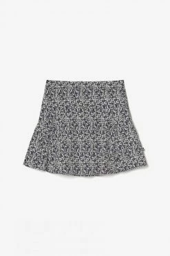 LE TEMPS DES CERISES Jupe Short Onourisgi à Motif Floral Bleu Nuit Et Blanc