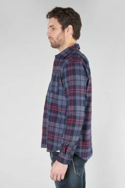 LE TEMPS DES CERISES Chemise Baste à Carreaux Bleu Marine -Le Temps des Cerises Soldes Magasin 232 hbaste0000000ml 3223 imaged2