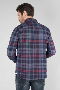 LE TEMPS DES CERISES Chemise Baste à Carreaux Bleu Marine -Le Temps des Cerises Soldes Magasin 232 hbaste0000000ml 3223 imaged4